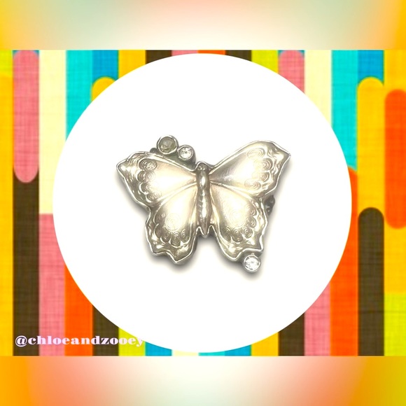 VTG Stunning Sterling Silver Topaz Mars & Valentine Butterfly Luxe Nouveau Ring